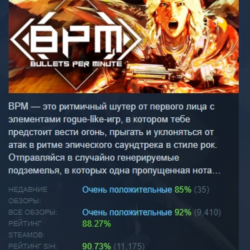 BPM: BULLETS PER MINUTE АВТОДОСТАВКА STEAM GLOBAL МГНОВЕННО ЛИЦЕНЗИЯ