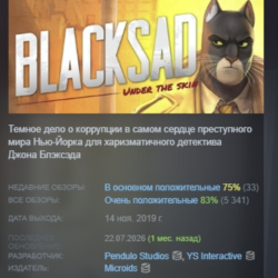 Blacksad: Under the Skin АВТОДОСТАВКА STEAM GLOBAL МГНОВЕННО ЛИЦЕНЗИЯ