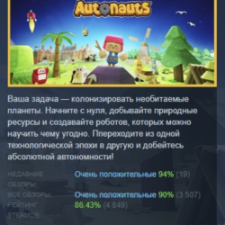 Autonauts АВТОДОСТАВКА STEAM GLOBAL МГНОВЕННО ЛИЦЕНЗИЯ