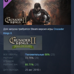 Crusader Kings II: Full Plate Metal DLC АВТОДОСТАВКА STEAM РОССИЯ