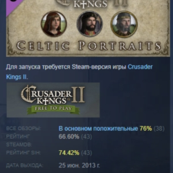 Crusader Kings II: Celtic Portraits DLC АВТОДОСТАВКА STEAM РОССИЯ