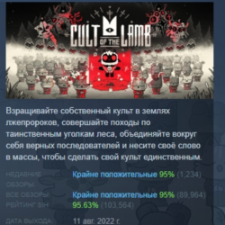 Cult of the Lamb АВТОДОСТАВКА STEAM GLOBAL МГНОВЕННО ЛИЦЕНЗИЯ
