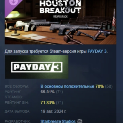 PAYDAY 3: Houston Breakout Weapon Pack DLC АВТОДОСТАВКА STEAM РОССИЯ