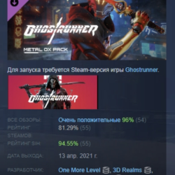 Ghostrunner - Metal OX Pack DLC STEAM РОССИЯ