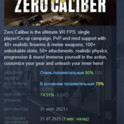 Zero Caliber VR АВТОДОСТАВКА STEAM GLOBAL МГНОВЕННО ЛИЦЕНЗИЯ