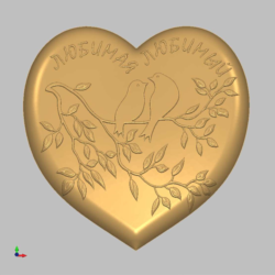 Валентинка «Две птички на сердце» (Модель 3636) STL