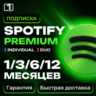 Spotify Индивидуальная | Для Двоих 1-3-6-12