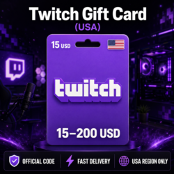 Twitch Gift Card (США) 15–200 USD | Код пополнения