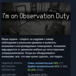 I'm on Observation Duty АВТОДОСТАВКА STEAM GLOBAL МГНОВЕННО ЛИЦЕНЗИЯ