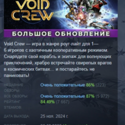 Void Crew АВТОДОСТАВКА STEAM GLOBAL МГНОВЕННО ЛИЦЕНЗИЯ