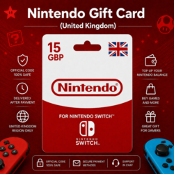Nintendo Gift Card (Великобритания) 15–100 GBP | Код пополнения Nintendo