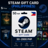 Steam Gift Card (Филиппины) 50–2900 PHP | Код пополнения Steam