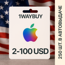 США  iTunes AppStore 2-100 USD Подарочная карта код cod