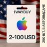 США  iTunes AppStore 2-100 USD Подарочная карта код cod