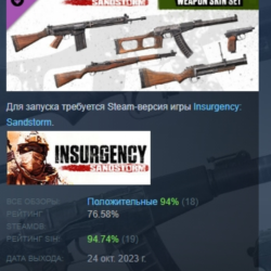 Insurgency: Sandstorm - Woodburn Weapon Skin Set DLC AUTODELIVERY STEAM РОССИЯ