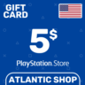 Карта Пополнения PSN 5$ (USD) США