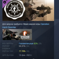 Operation: Harsh Doorstop Upgrade to Supporter Edition АВТОДОСТАВКА STEAM GLOBAL МГНО