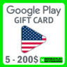 GOOGLE PLAY ПОДАРОЧНАЯ КАРТА 5-200 $ USD USA    AUTO