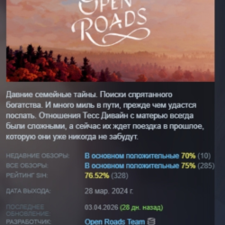 Open Roads АВТОДОСТАВКА STEAM GLOBAL МГНОВЕННО ЛИЦЕНЗИЯ