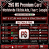 25$ US Premuim Card Worldwide Tiktok Ads fiverr google