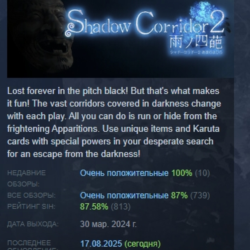 Shadow Corridor 2 АВТОДОСТАВКА STEAM GLOBAL МГНОВЕННО ЛИЦЕНЗИЯ