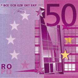 Отсканированные изображения Евро номиналом 5,10,20,50,100,200,500.