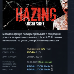 Hazing - Night Shift АВТОДОСТАВКА STEAM GLOBAL МГНОВЕННО ЛИЦЕНЗИЯ
