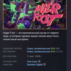 Anger Foot АВТОДОСТАВКА STEAM GLOBAL МГНОВЕННО ЛИЦЕНЗИЯ