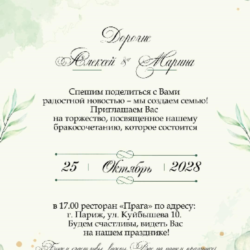 Анимированное видео  приглашения на свадьбу №wed25
