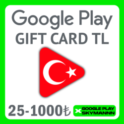 АВТО ПОДАРОЧНАЯ КАРТА GOOGLE PLAY 25-1000TL Турция