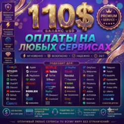 110$ US Card   Premium Access: Tiktok, Fiverr, Google