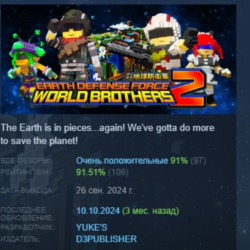 EARTH DEFENSE FORCE: WORLD BROTHERS 2 АВТОДОСТАВКА STEAM GLOBAL МГНОВЕННО ЛИЦЕНЗИЯ