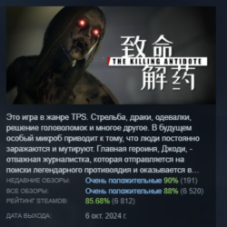 The Killing Antidote АВТОДОСТАВКА STEAM GLOBAL МГНОВЕННО ЛИЦЕНЗИЯ