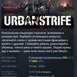 Urban Strife АВТОДОСТАВКА STEAM GLOBAL МГНОВЕННО ЛИЦЕНЗИЯ