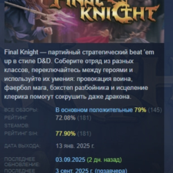 FINAL KNIGHT АВТОДОСТАВКА STEAM GLOBAL МГНОВЕННО ЛИЦЕНЗИЯ