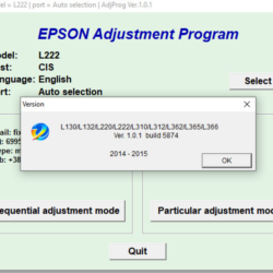 Сброс Epson L130 L132 L220 L222 L310 Adjustment Program