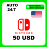 АВТО КАРТА ПОПОЛНЕНИЯ Nintendo eShop 50$ USD США 24/7