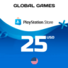 Карта PlayStation PSN 25 USD США  КОД ПОПОЛНЕНИЯ