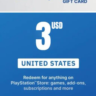 Playstation Network PSN $3 (USA) - без комиссии