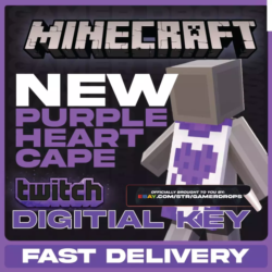 Minecraft Purple Heart Twitch Cape 💜 JAVA &amp; Bedrock 💜