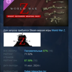World War Z: Desert Defenders Weapons Pack DLC AUTODELIVERY STEAM РОССИЯ