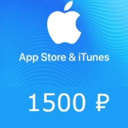 1500 руб AppStore iTunes подарочная карта пополненияRUR