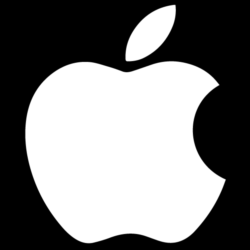 Логотип Apple (Яблоко) белый, векторное изображение