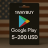 США  ГУГЛ ПЛЕЙ 5-200 USD  подарочная карта play код