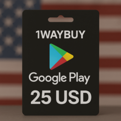 США  ГУГЛ ПЛЕЙ 25 USD  Подарочная карта код оплаты