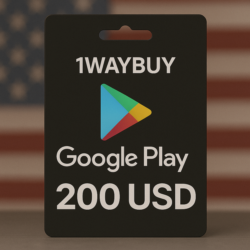 США  ГУГЛ ПЛЕЙ 200 USD  Подарочная карта код оплаты