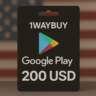 США  ГУГЛ ПЛЕЙ 200 USD  Подарочная карта код оплаты