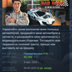 Mini Racer Car Shop Simulator АВТОДОСТАВКА STEAM GLOBAL МГНОВЕННО ЛИЦЕНЗИЯ