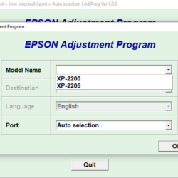 Сброс Epson XP2200 XP2205 Adjustment Program