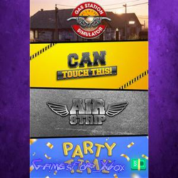 ☀️Gas Station Simulator, Airstrip DLC, Can Touch This DLC and Party Time DLC Bun XBOX